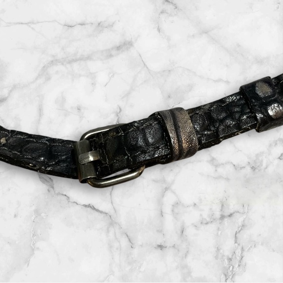 PATRICIA NASH Apricale Leather Convertible Croc Crossbody Purse Black Sliver - Picture 11 of 11